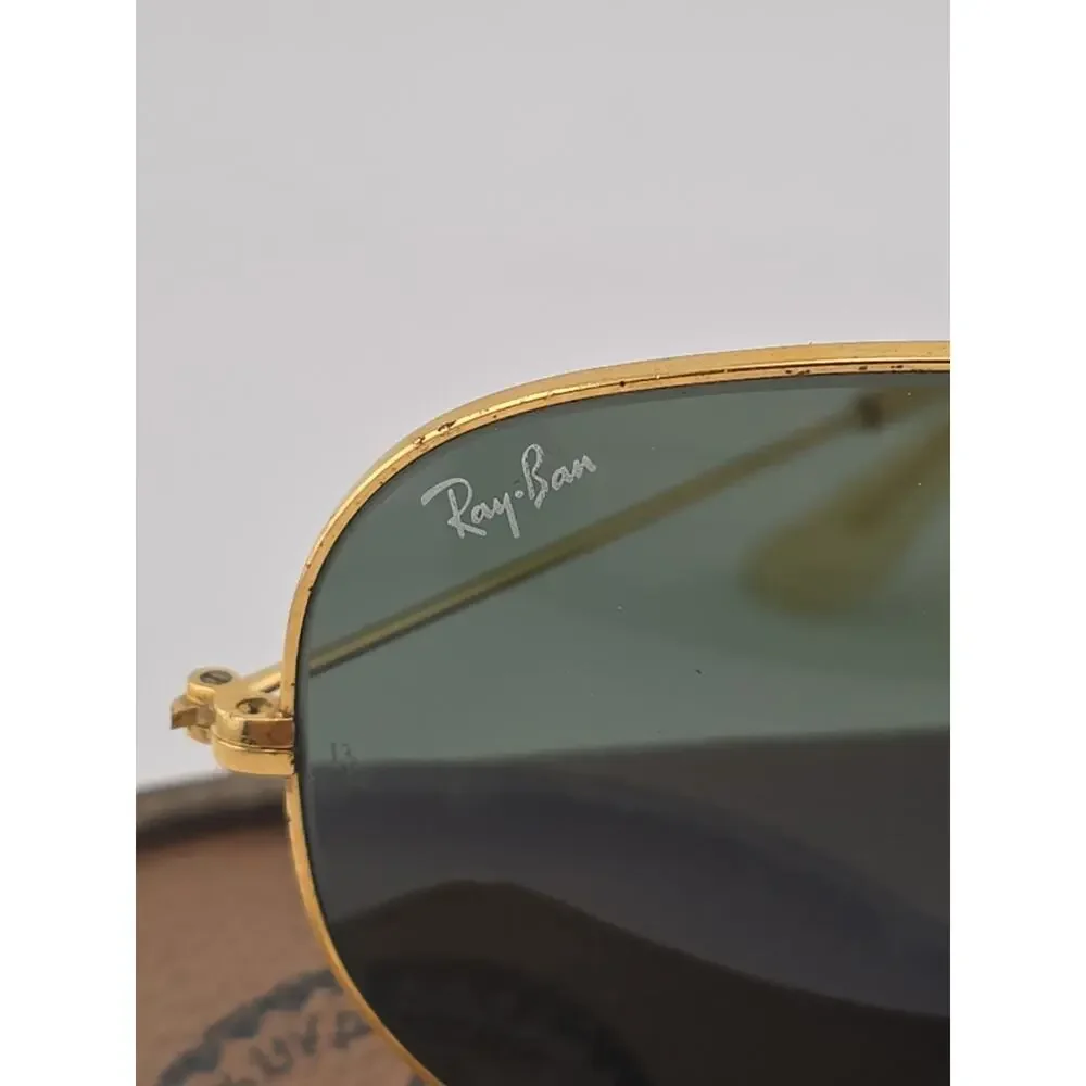 58 14mm Vintage B L Ray Ban L0205 G15 UV Gold Plated Aviator Sunglasses W/case